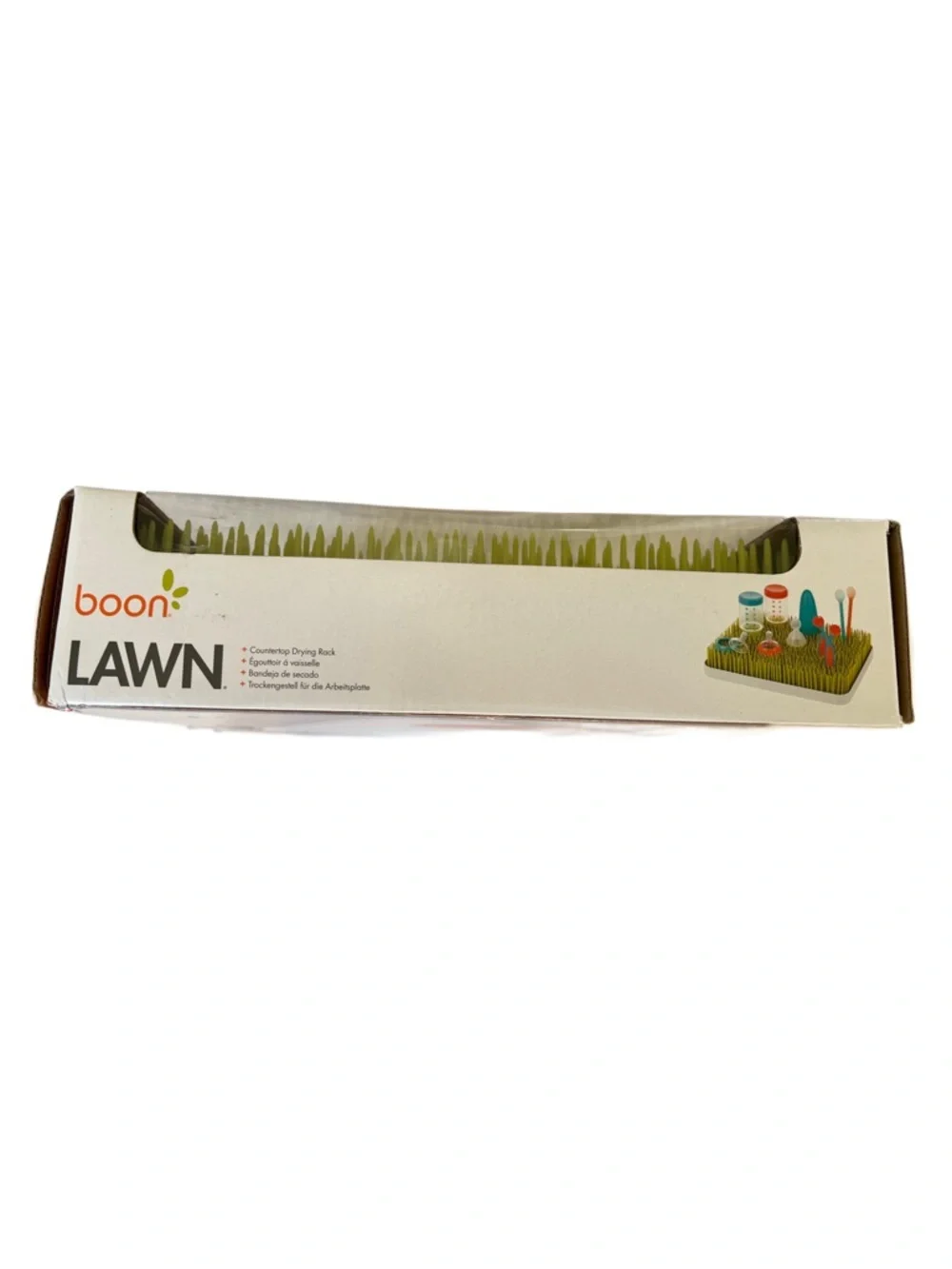 (NWT) Boon LAWN Countertop Baby Bottle Drying Rack in Green - Antimicrobial Tray